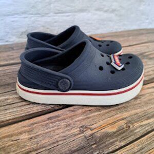 Croc Clogs Blue little kids size 9 with baseball charms